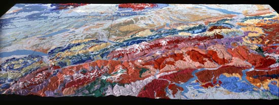 Geologically painted relief of Switzerland, Charles Eugène Perron