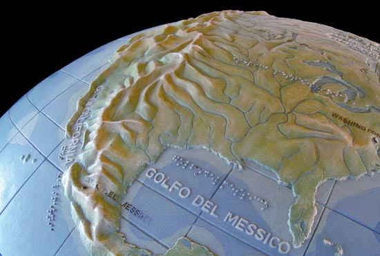 Italian relief globe for the blind